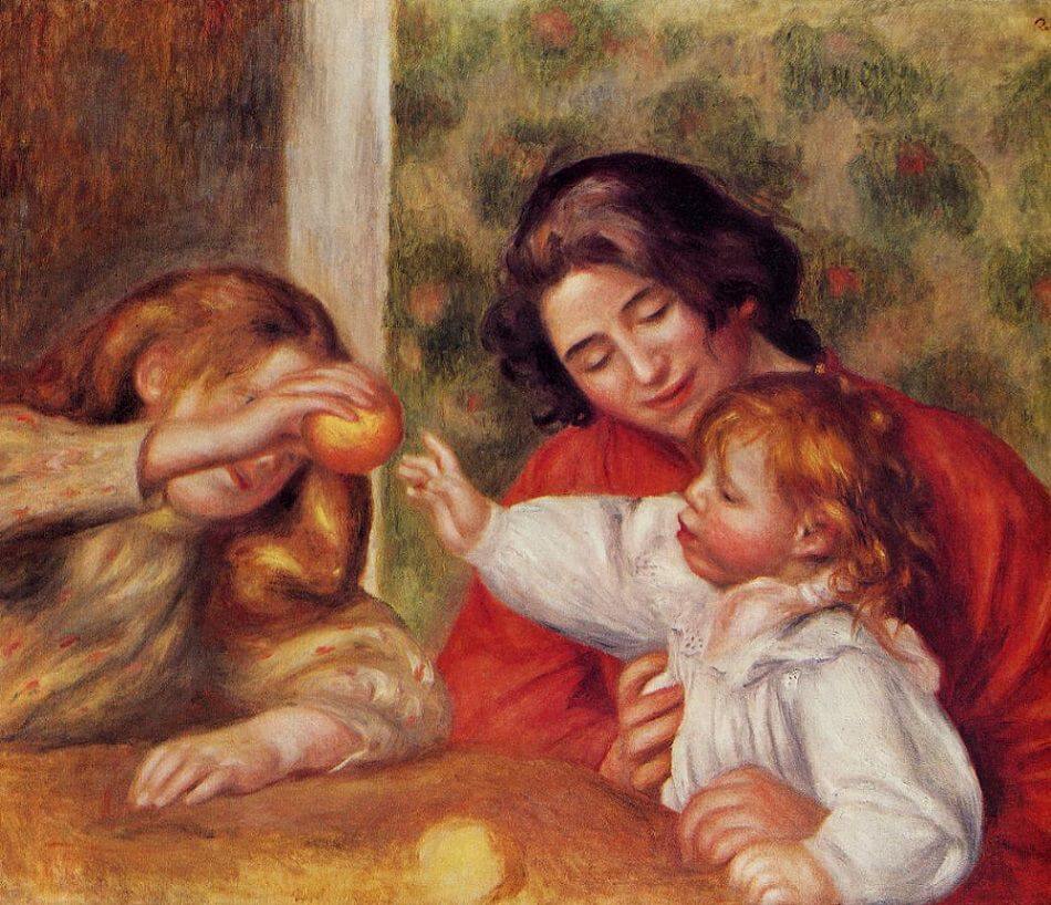 Gabrielle with Jean and a Little Girl - by Pierre-Auguste Renoir