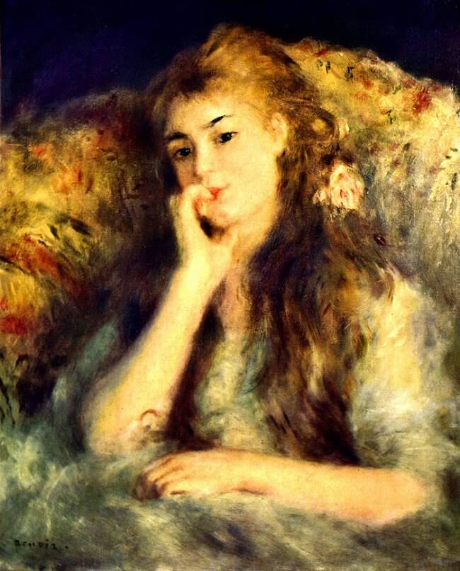 Portrait of a Girl - by Pierre-Auguste Renoir