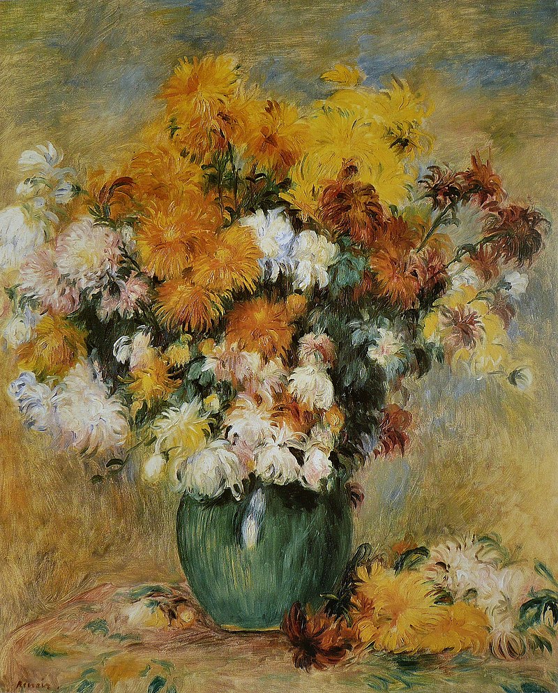 Bouquet of Chrysanthemums, 1844 - by Pierre-Auguste Renoir