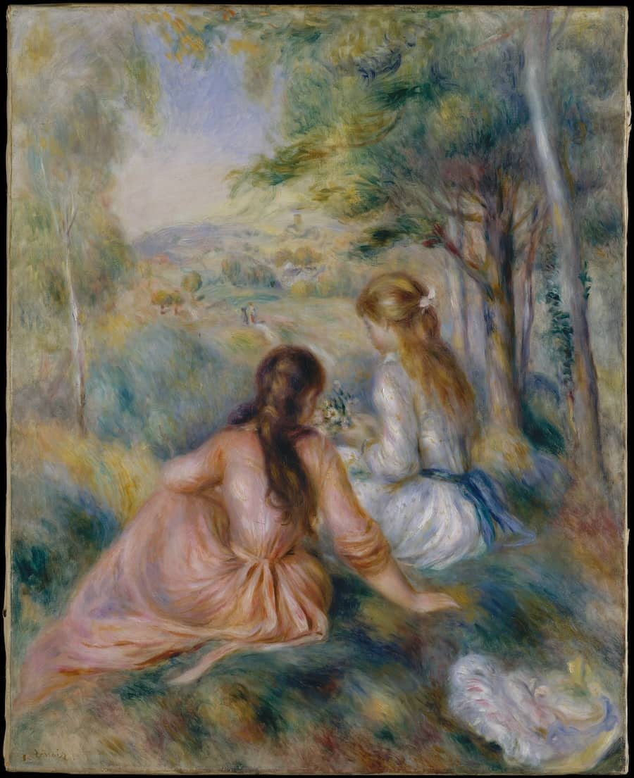 In the Meadow - by Pierre-Auguste Renoir
