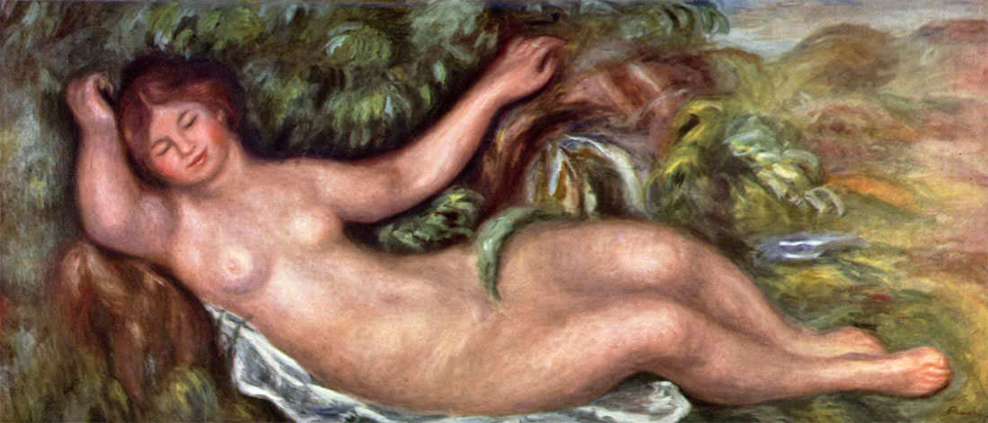 Reclining Nude - by Pierre-Auguste Renoir