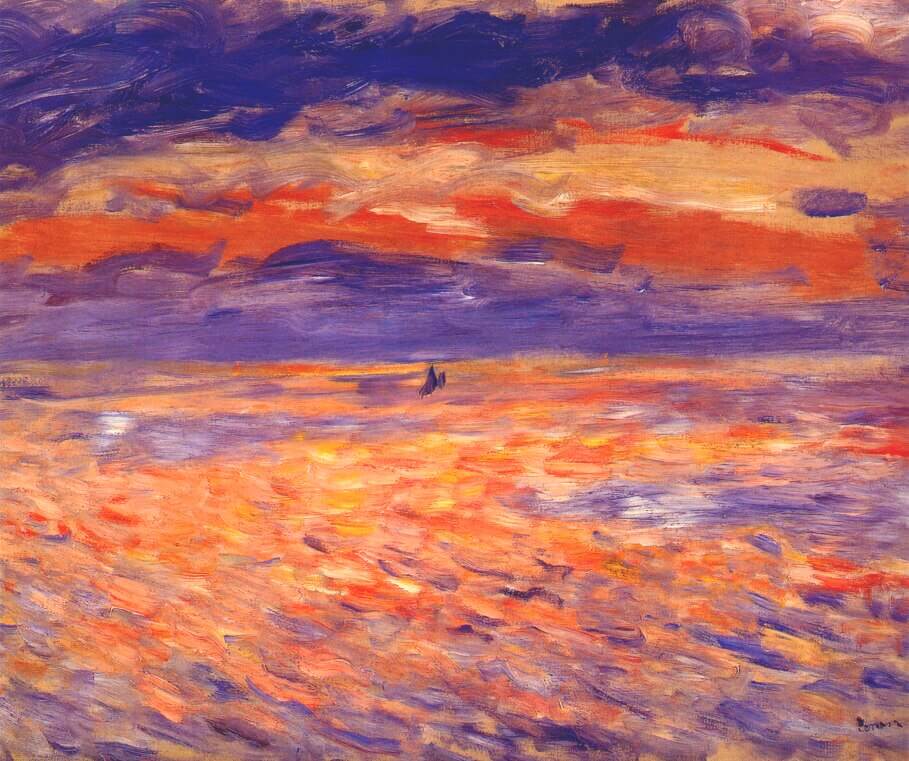 Sunset at Sea - by Pierre-Auguste Renoir