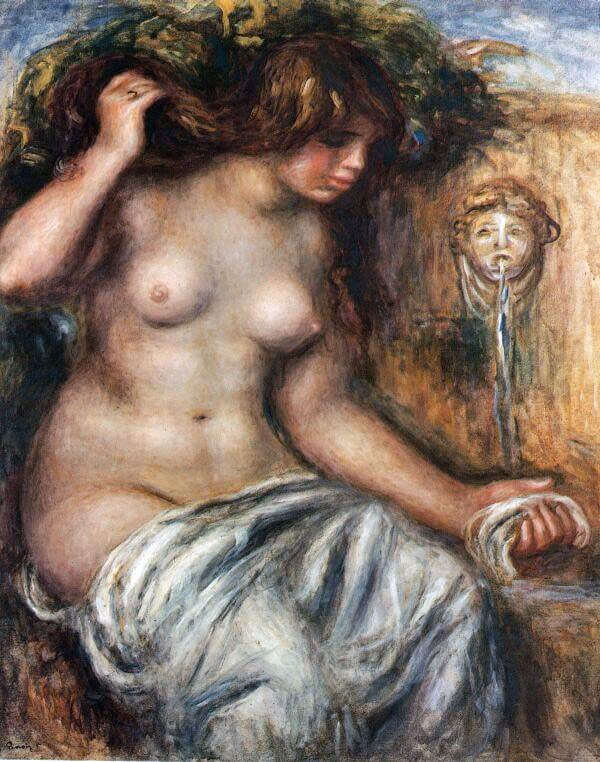 Woman at the Fountain- by Pierre-Auguste Renoir