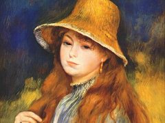 Girl with a Straw Hat by Pierre-Auguste Renoir