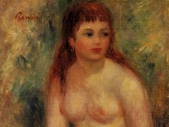 Seated Young Woman Nude by Pierre-Auguste Renoir
